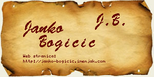 Janko Bogičić vizit kartica